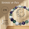 Bracelet Sérénité & Paix – Howlite, Fluorite et Améthyste